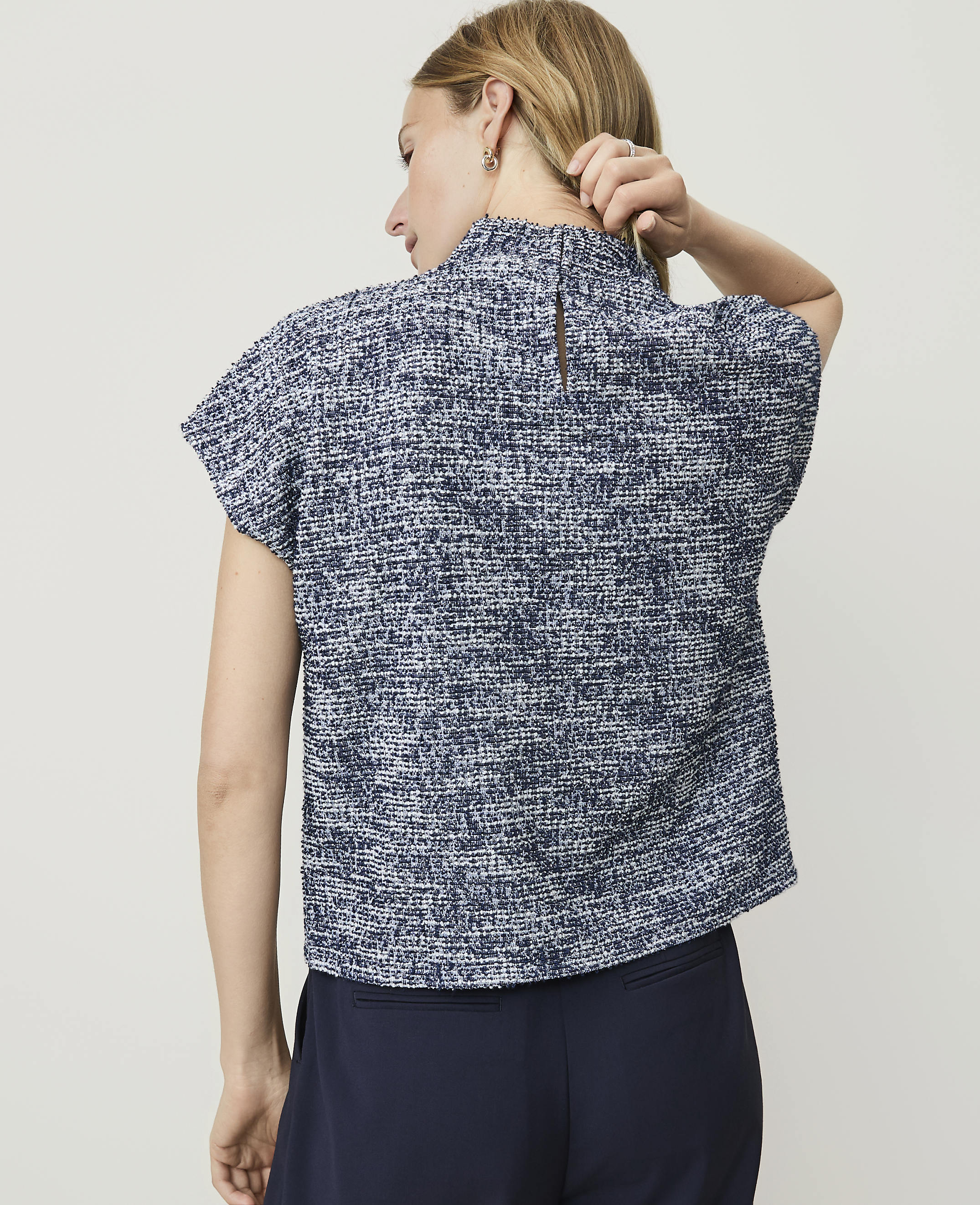 Tweed Mock Neck Top - thumbnail 3