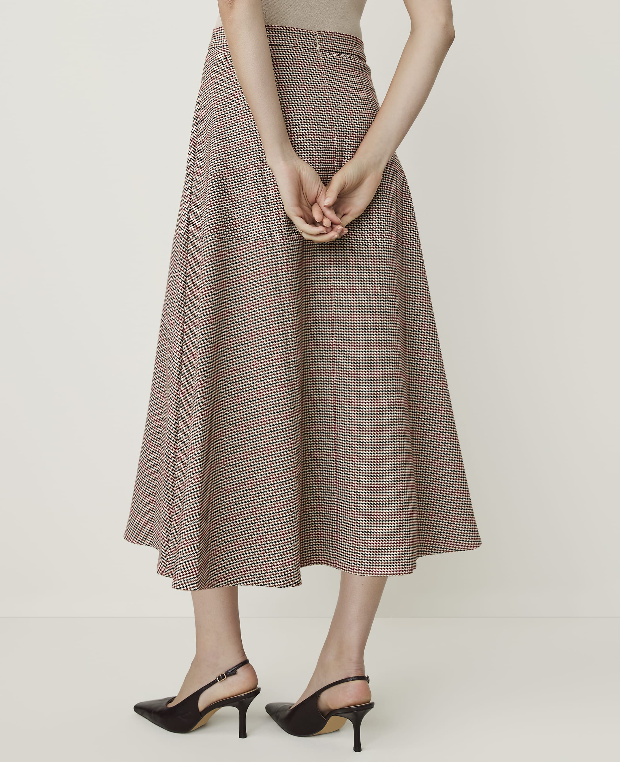 Houndstooth Full Midi Skirt - thumbnail 4