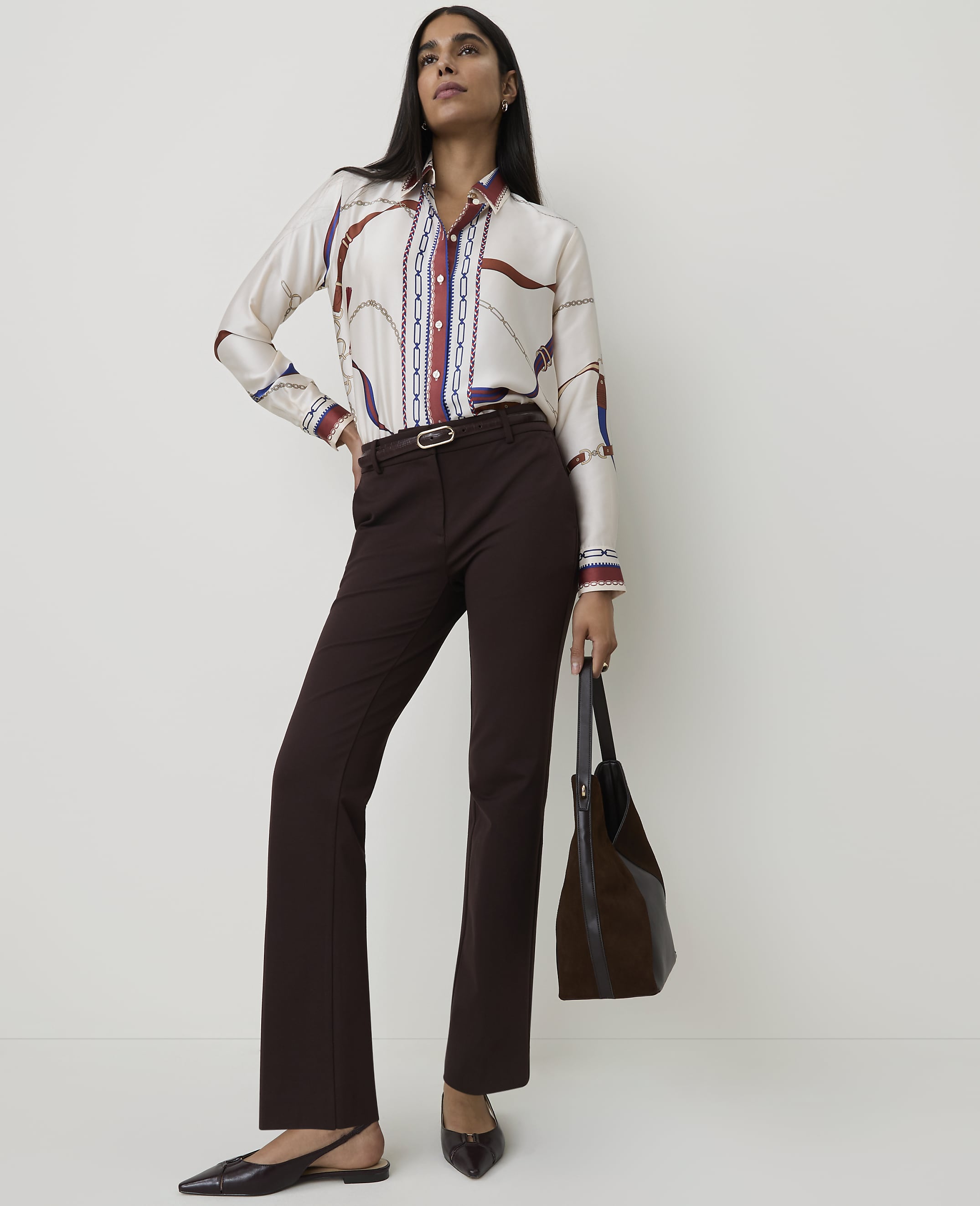 Horsebit Print Modern Shirt in Satin - thumbnail 4