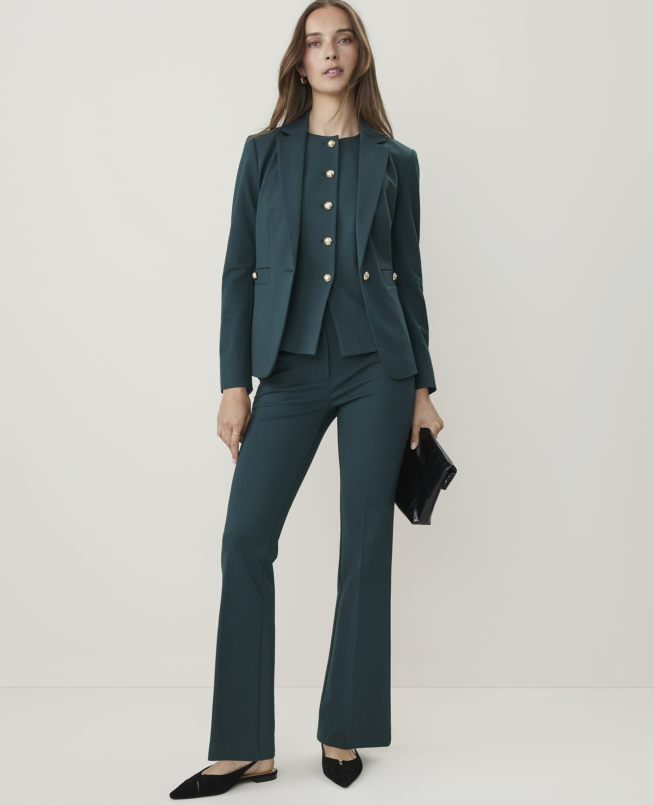 The Petite Skinny Flare Pant in Ponte