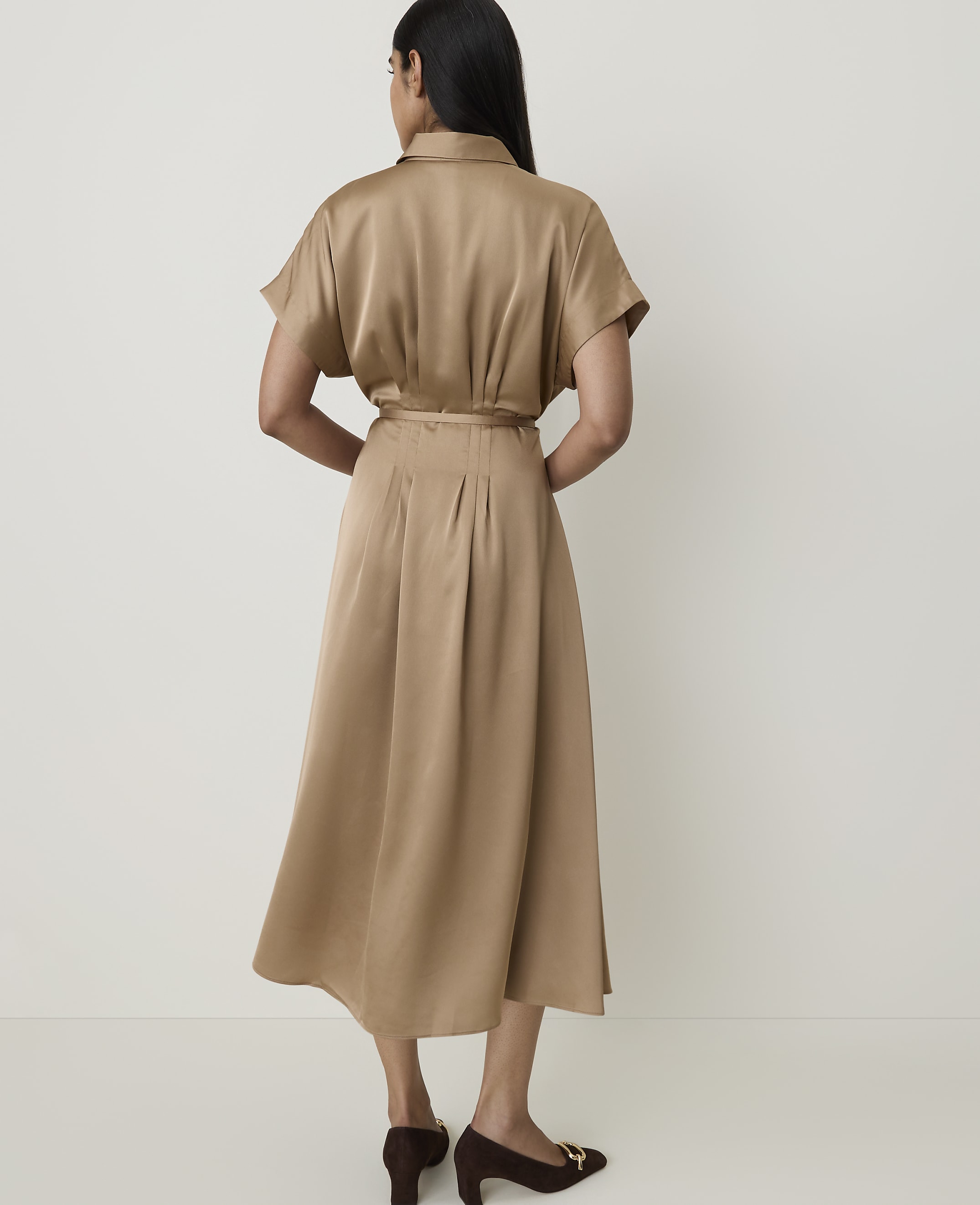 Collared Midi Shirtdress - thumbnail 4