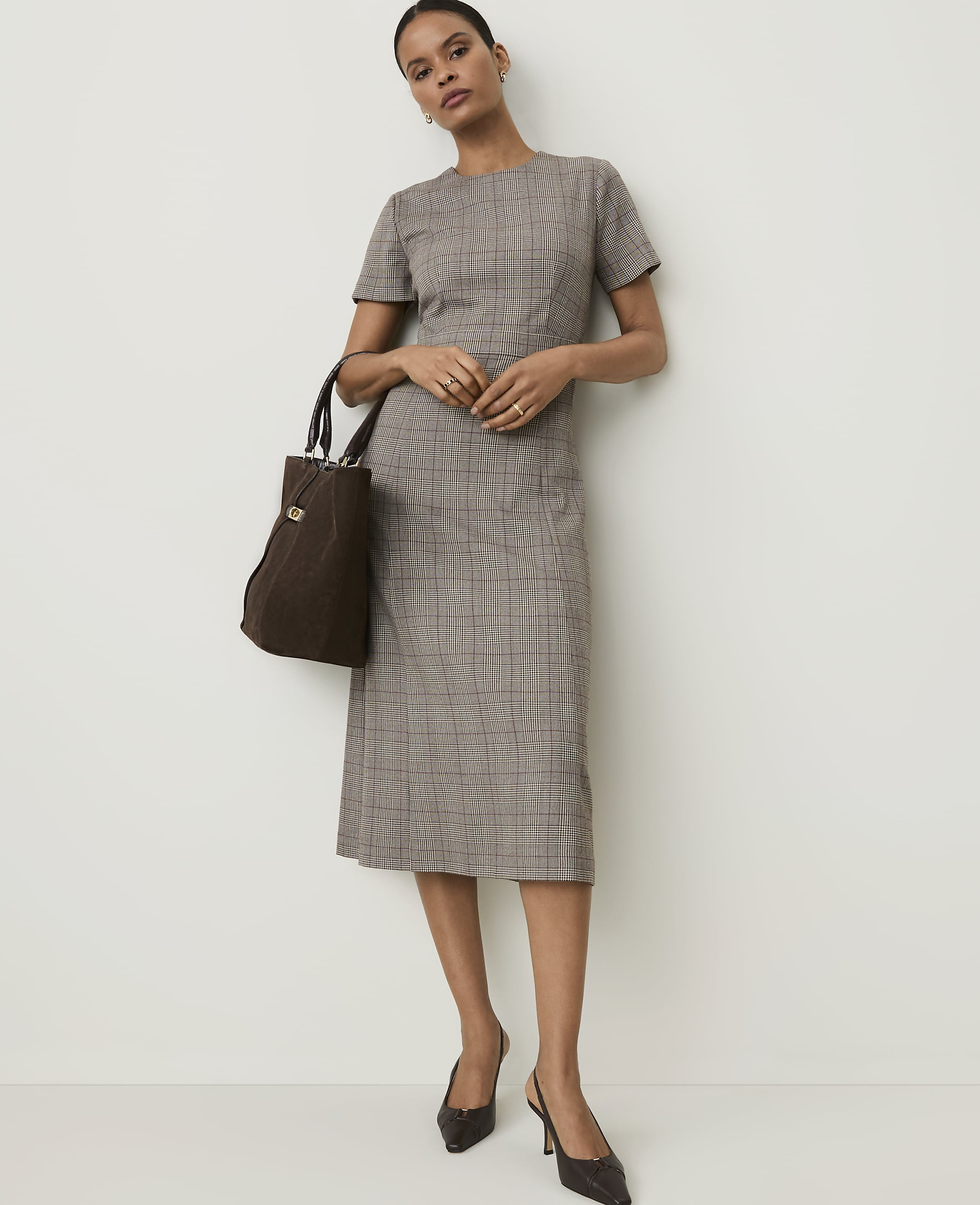 The Petite Flare Dress in Plaid