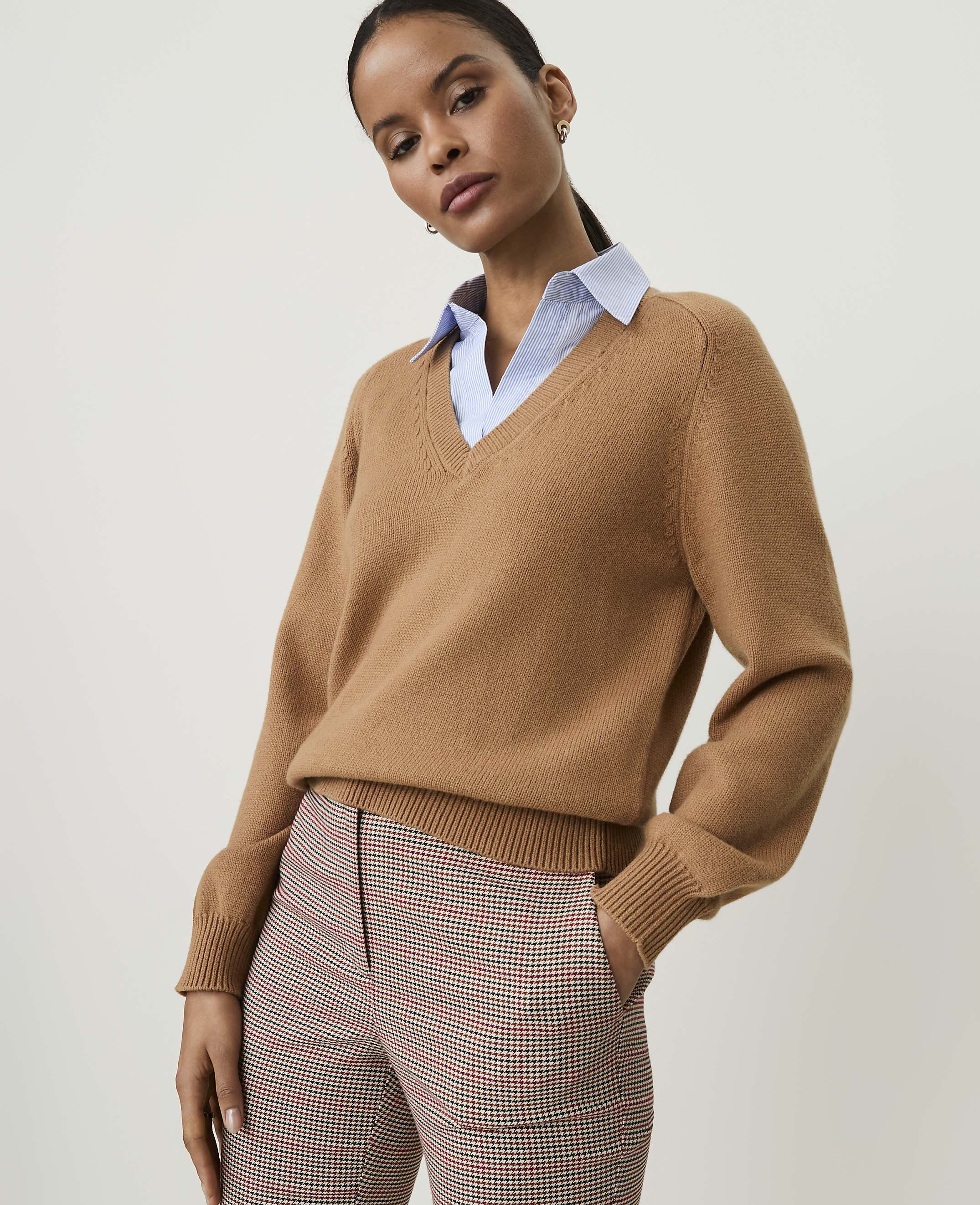 Petite Collared Mixed Media Sweater