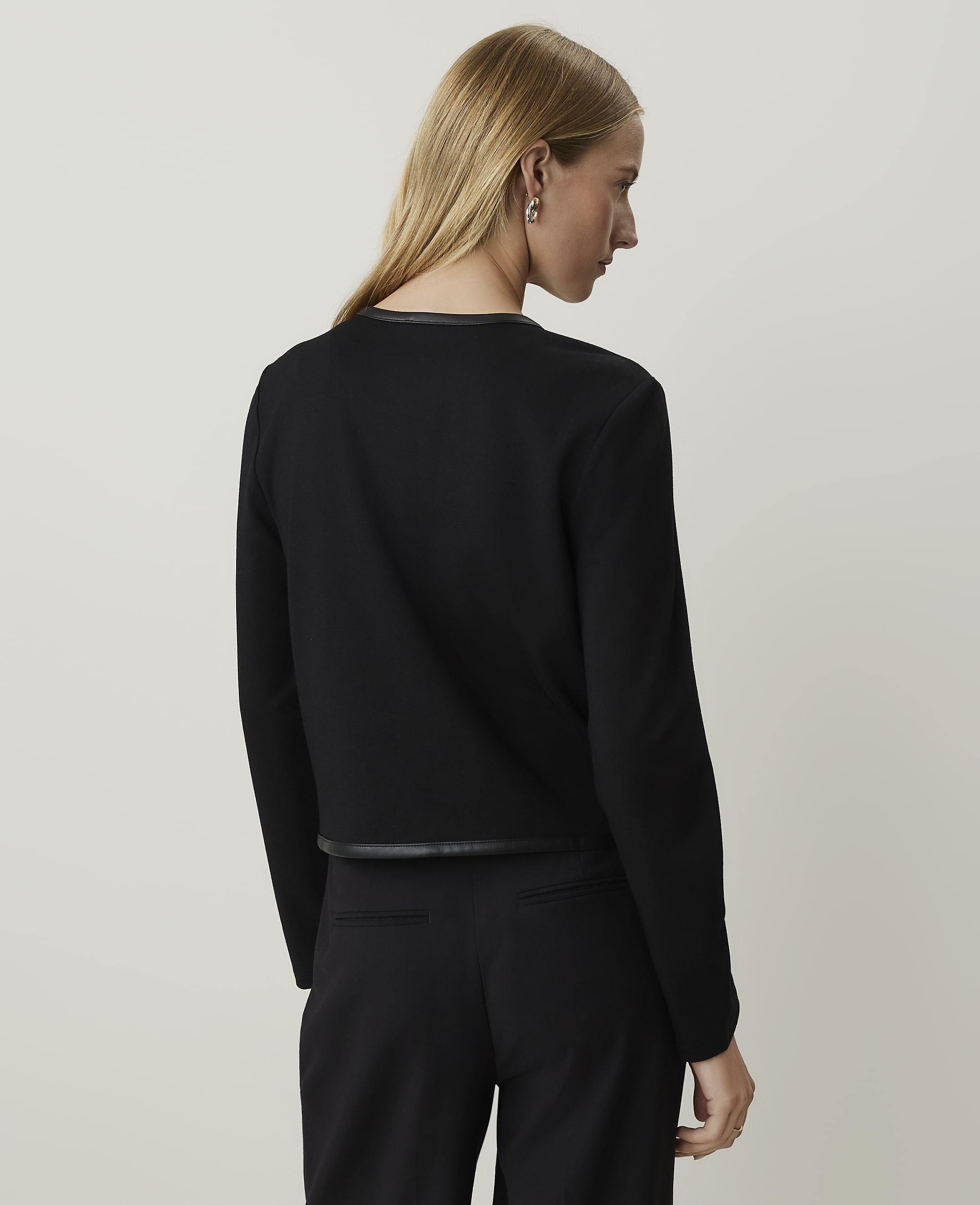 Faux Leather Trim Jacket - thumbnail 3