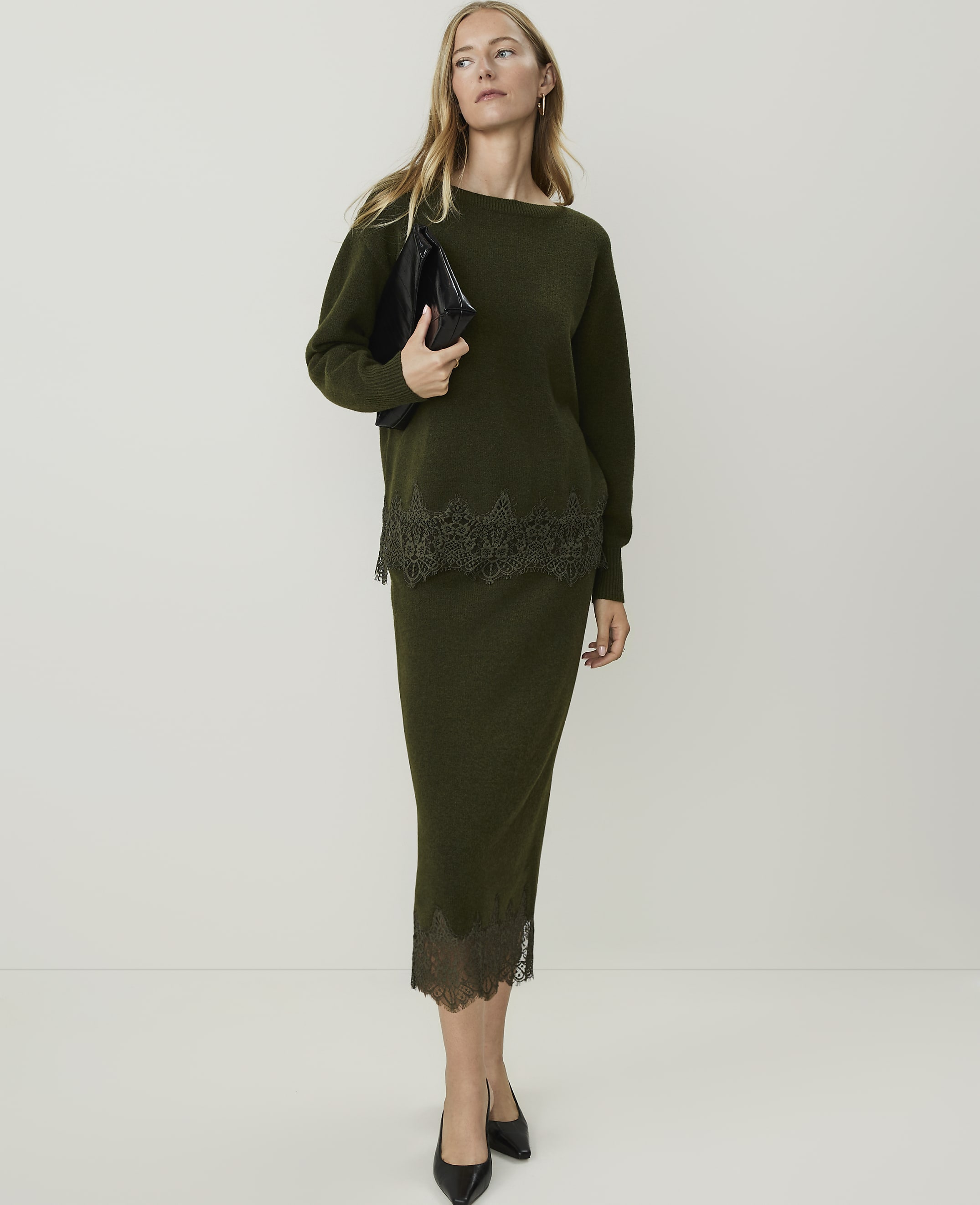 Lace Trim Boatneck Sweater - thumbnail 5