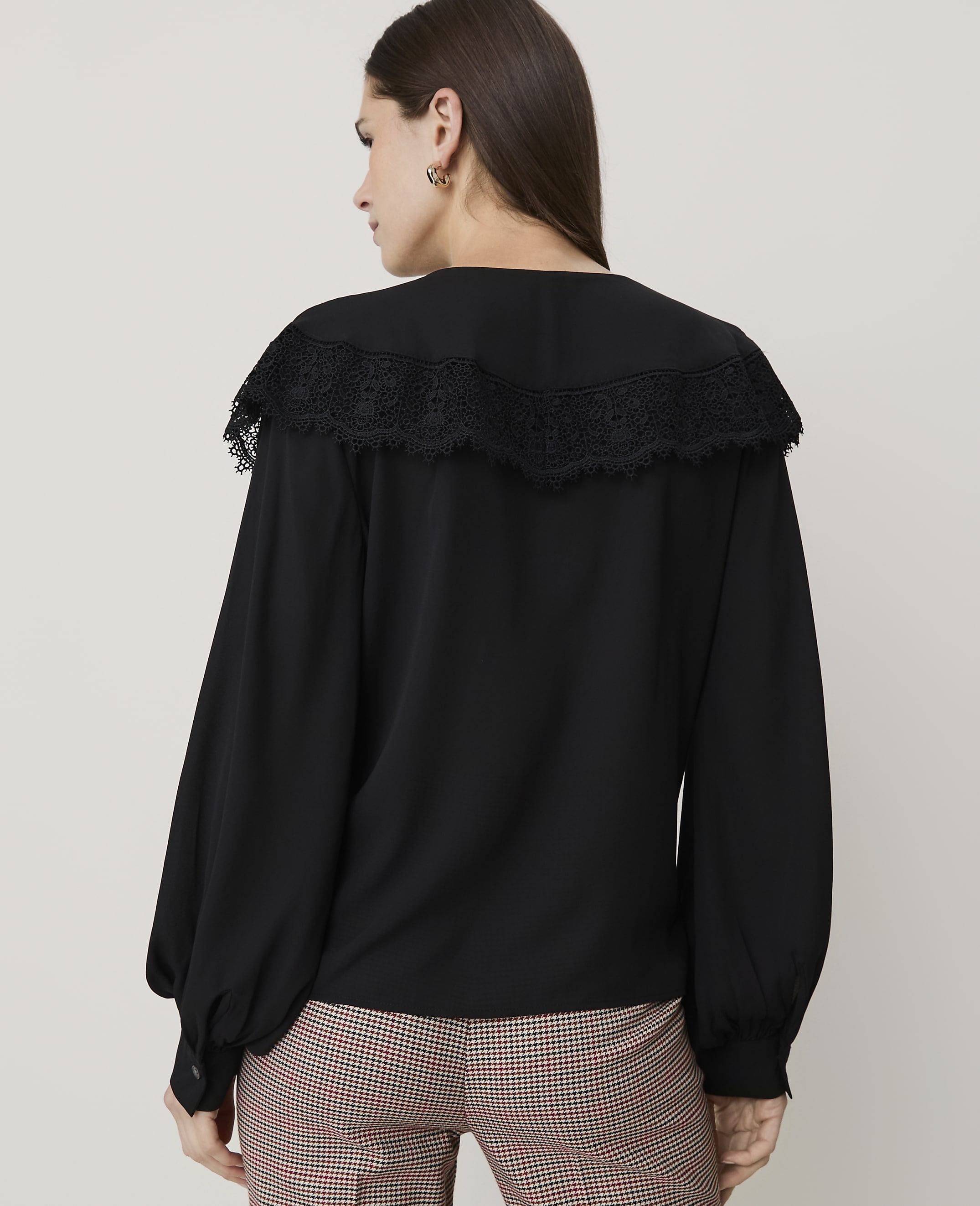 Lace Cape Collar Blouse - thumbnail 3