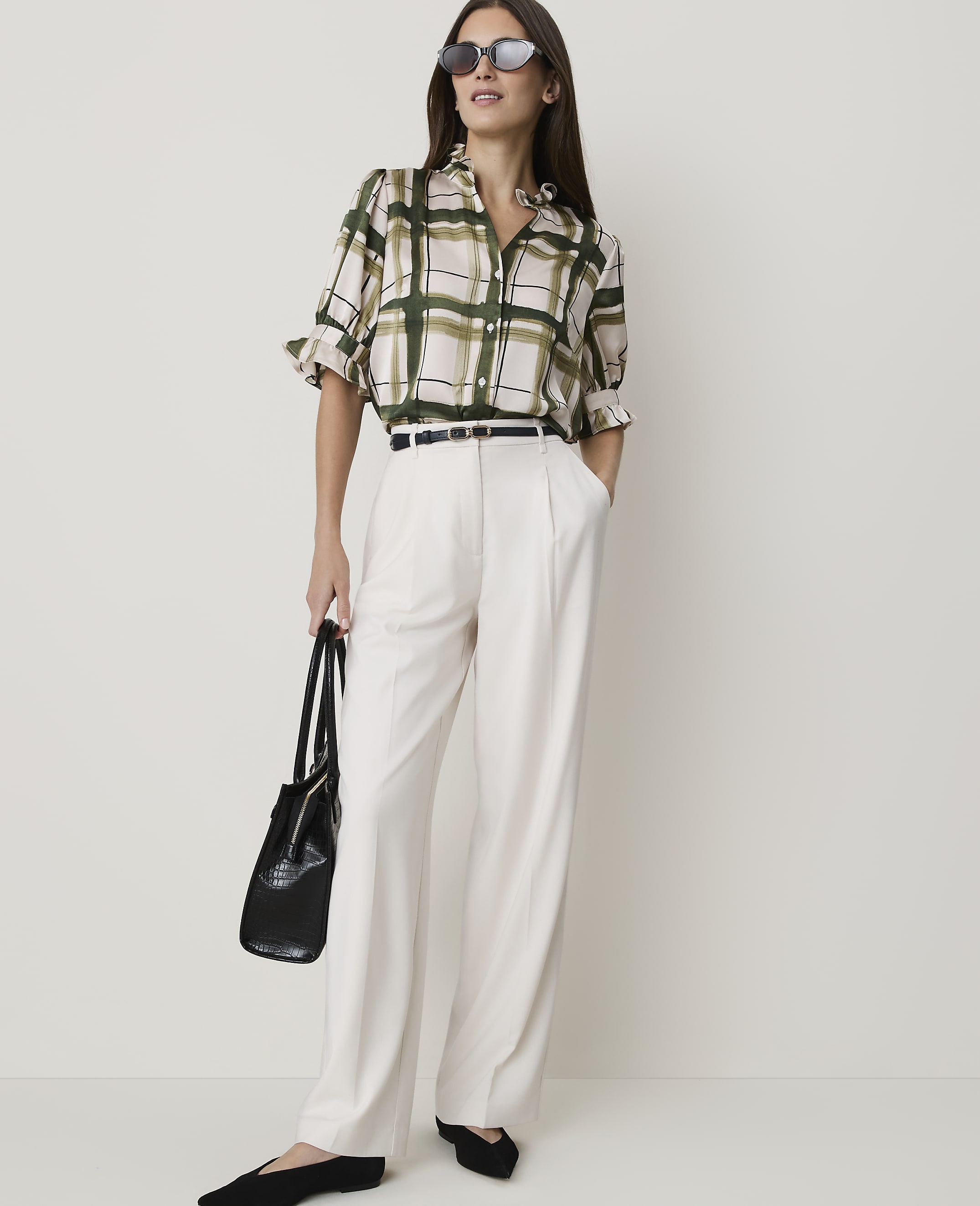 Plaid Ruffle Collar Shirt - thumbnail 4
