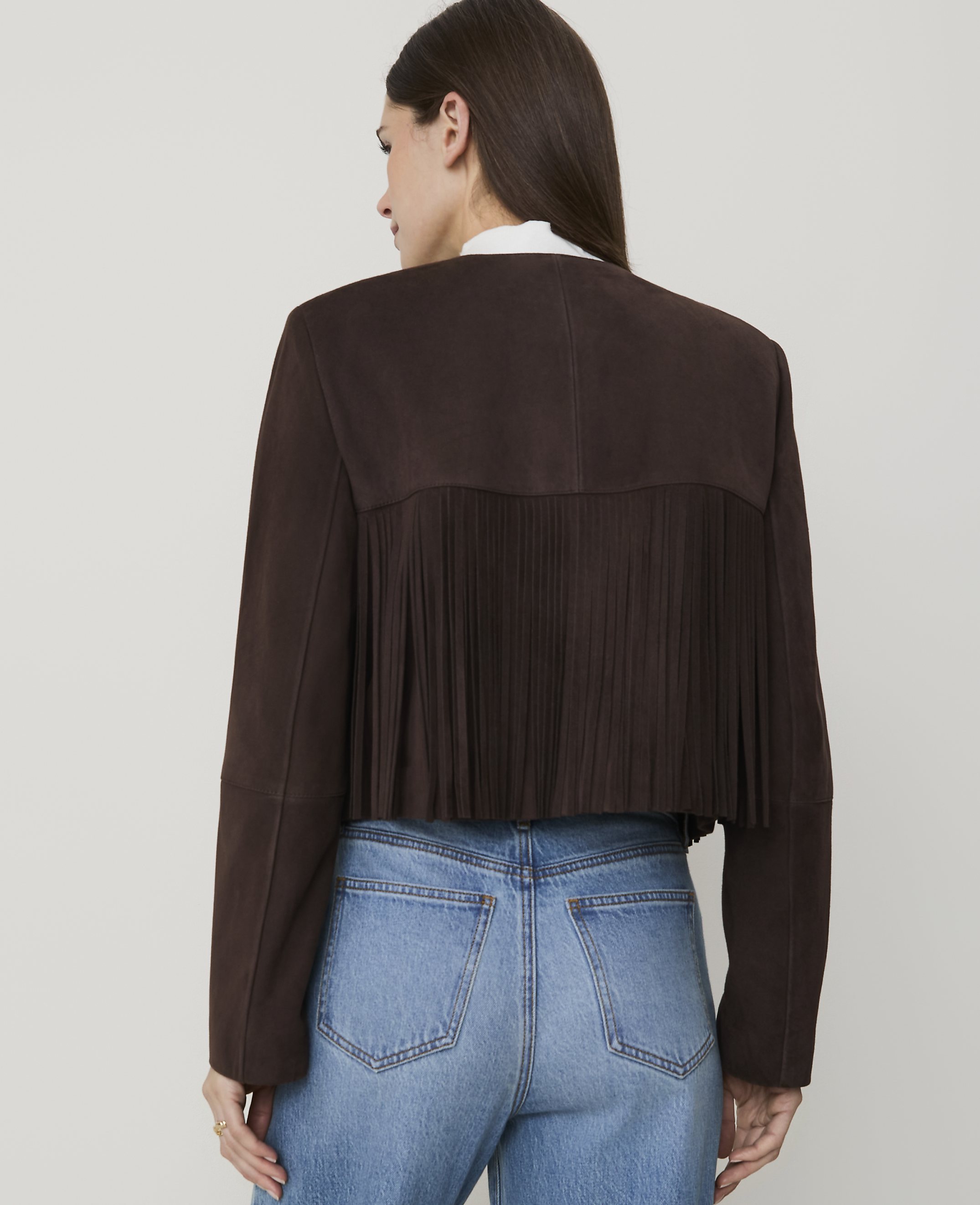 Fringe Jacket in Genuine Suede - thumbnail 3
