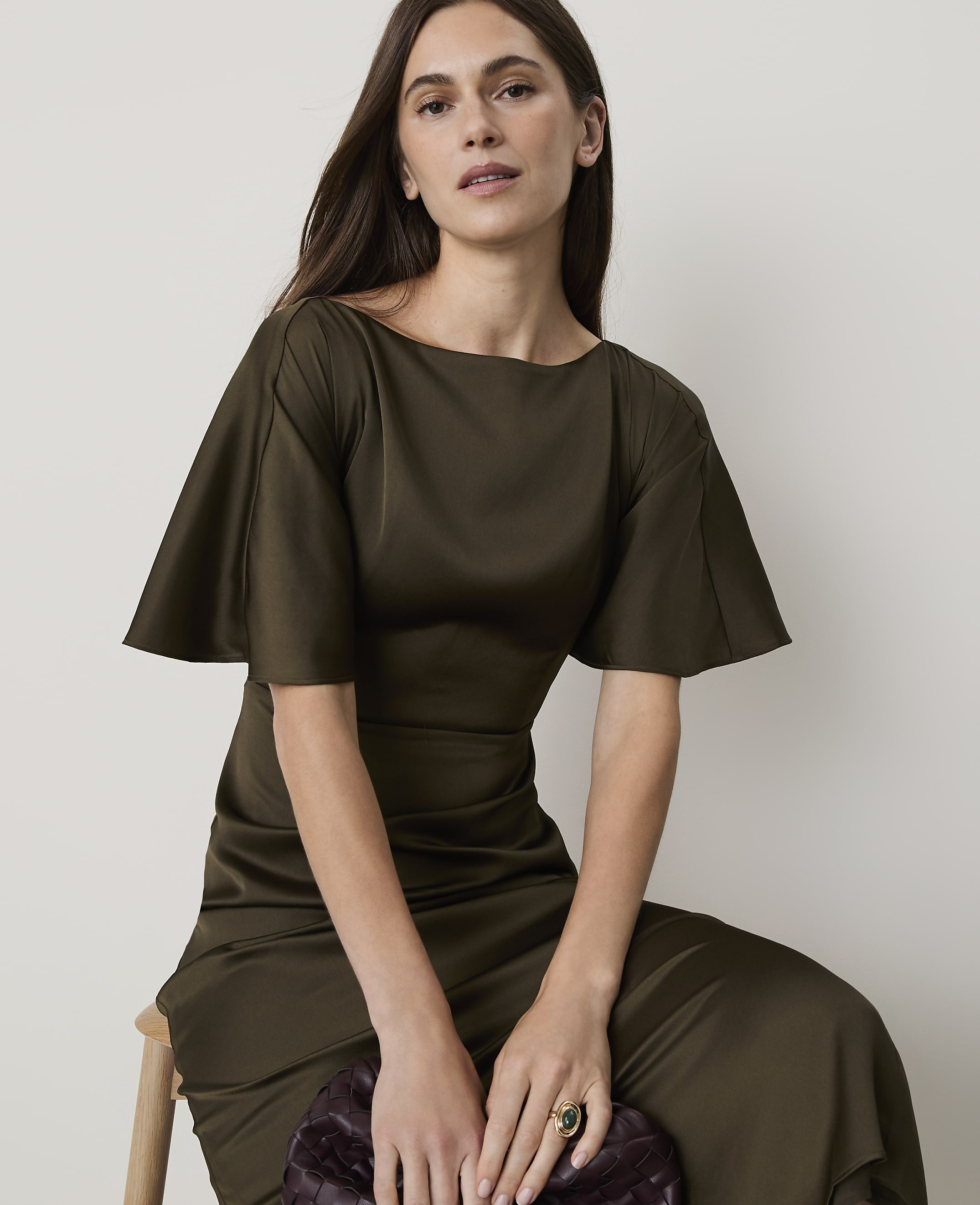 Boatneck Column Midi Dress - thumbnail 4