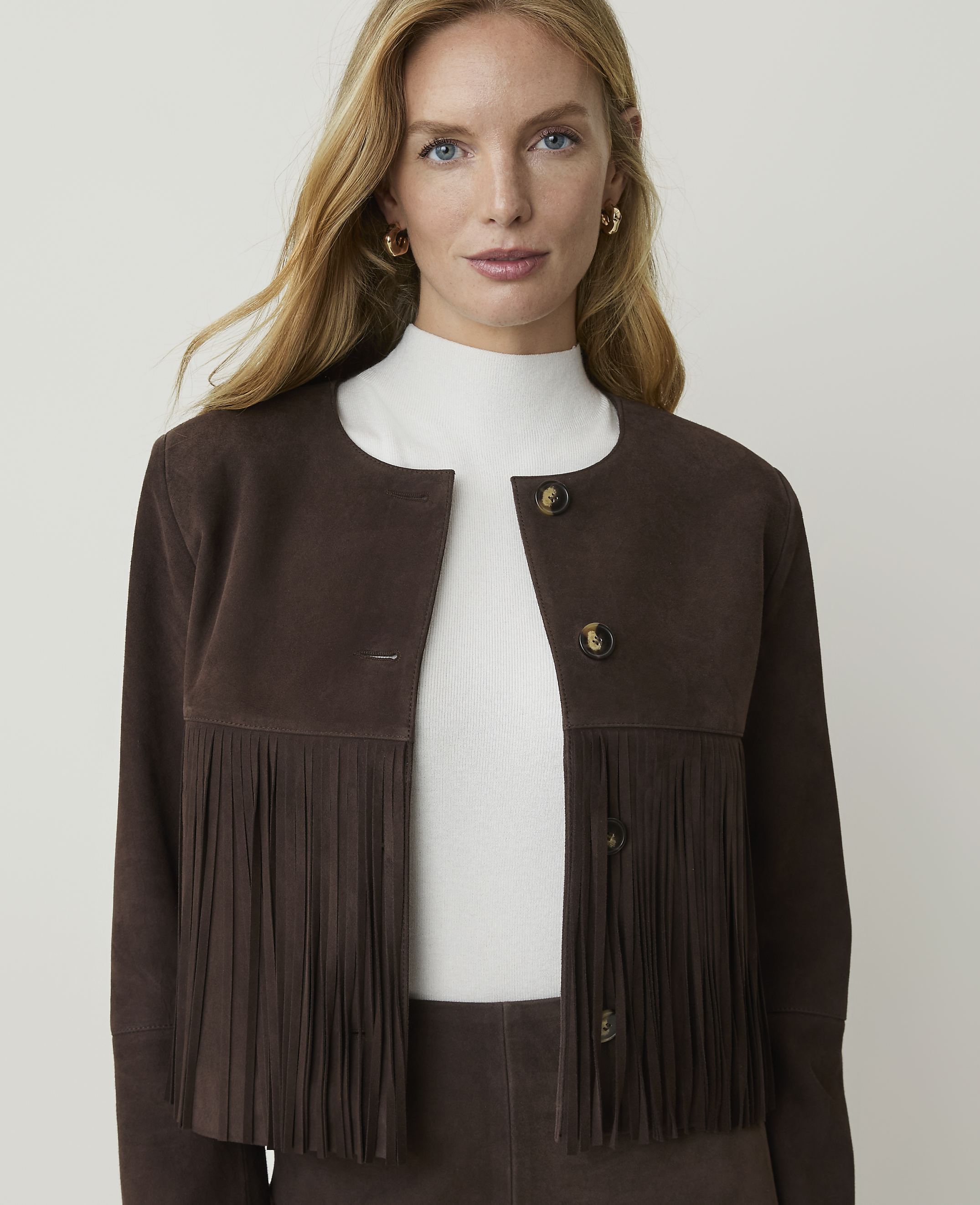 Fringe Jacket in Genuine Suede - thumbnail 6