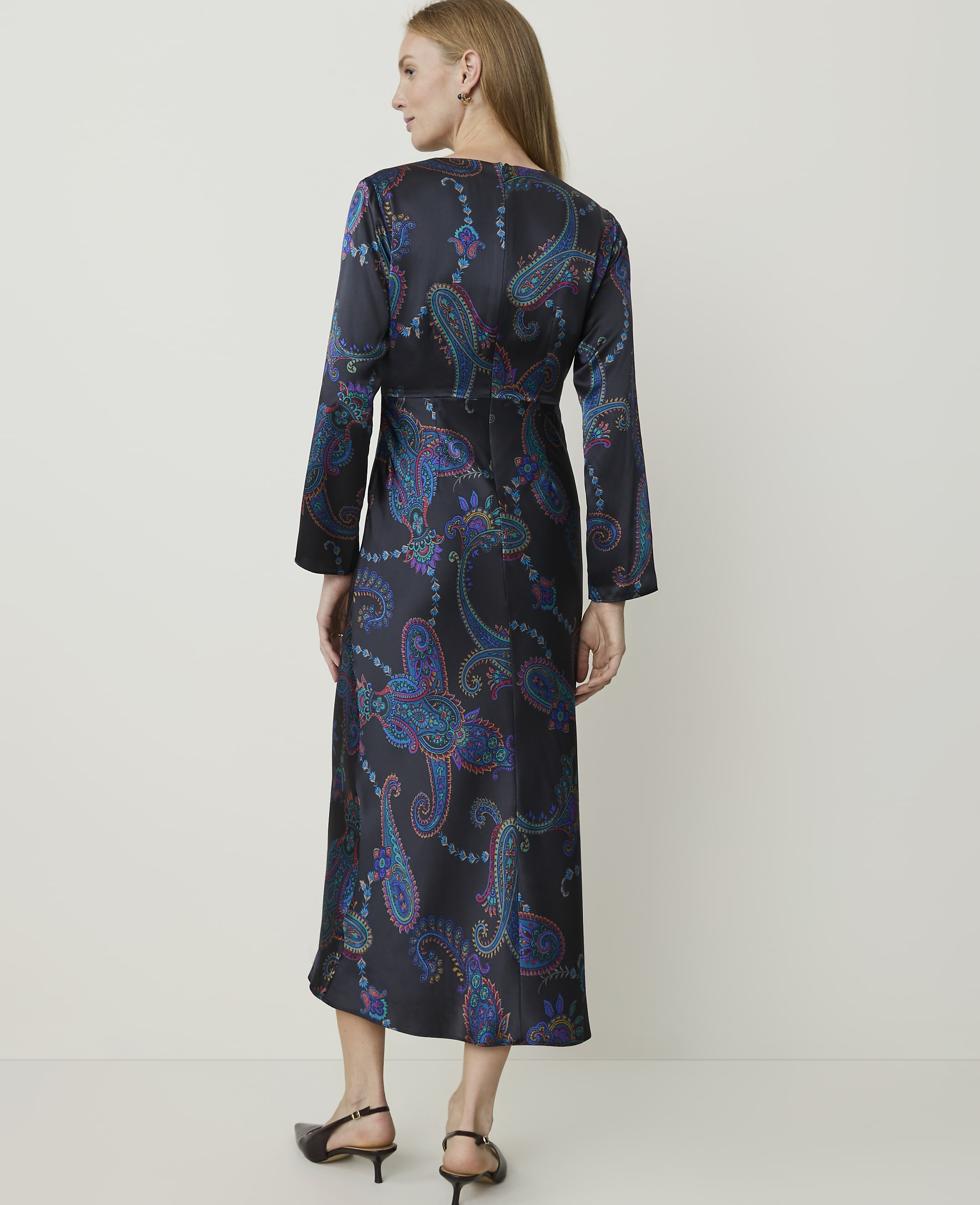Studio Collection Paisley Midi Dress in Silk - thumbnail 3