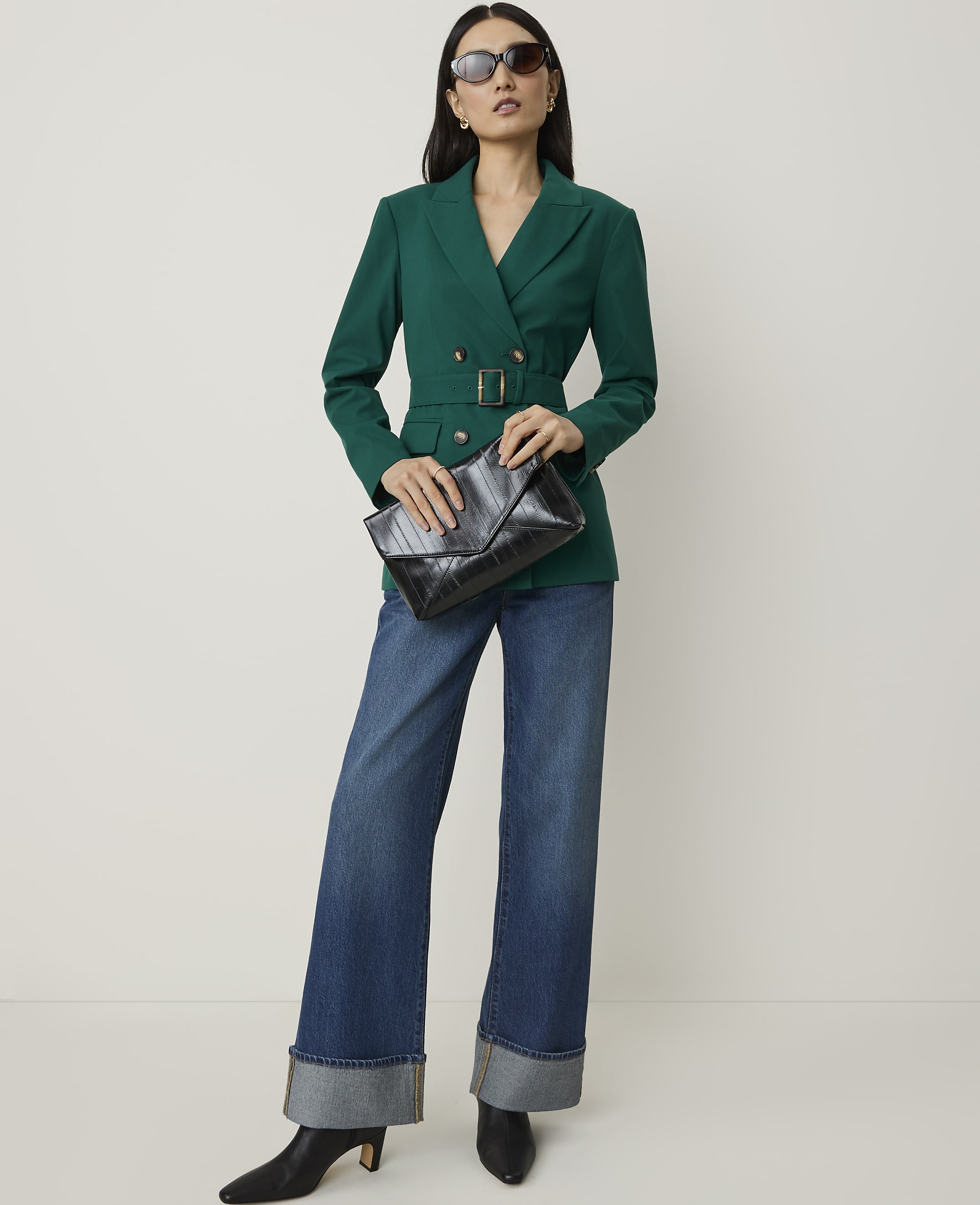 Belted Double Breasted Blazer - thumbnail 4