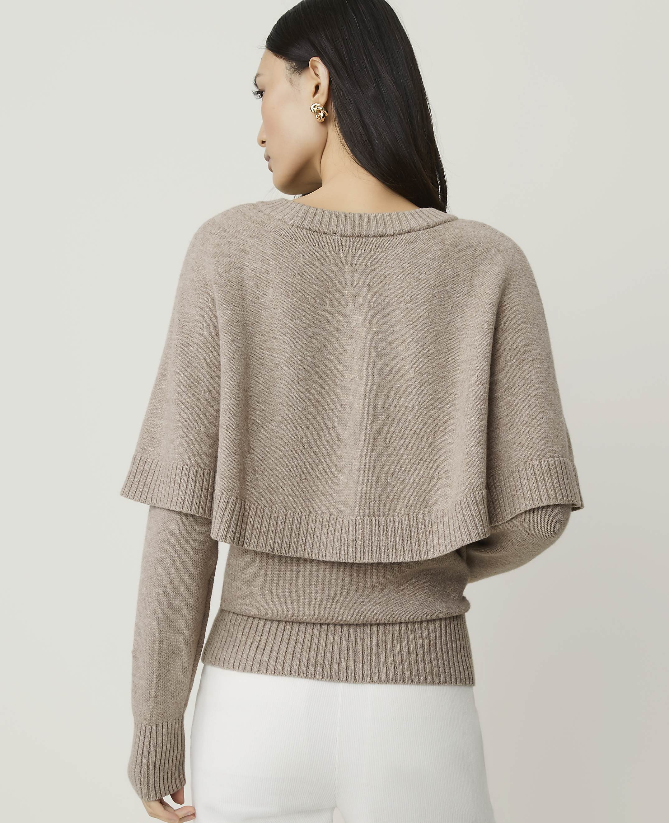 Layered Capelet Sweater - thumbnail 4