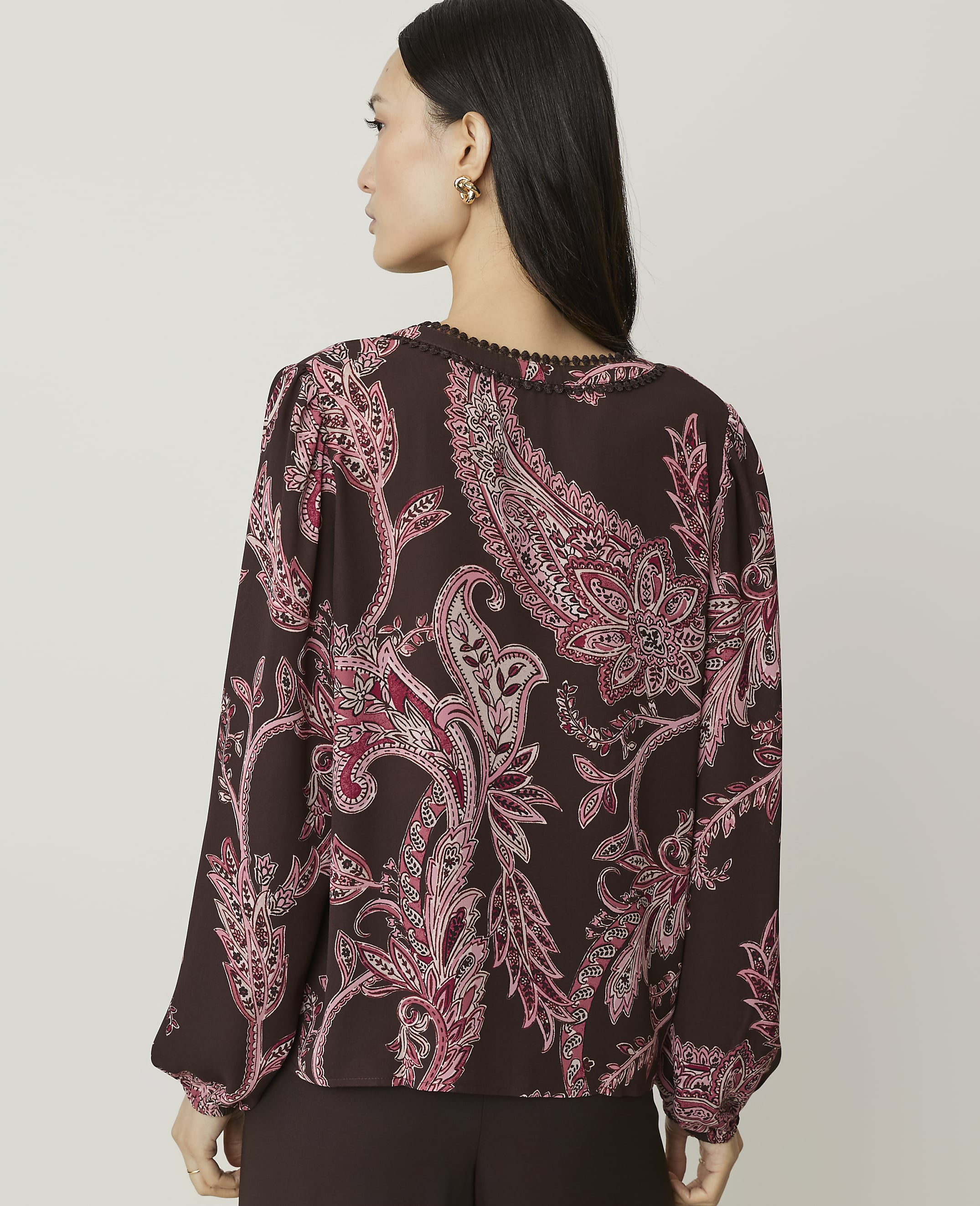 Paisley Bobble Trim Blouse - thumbnail 3