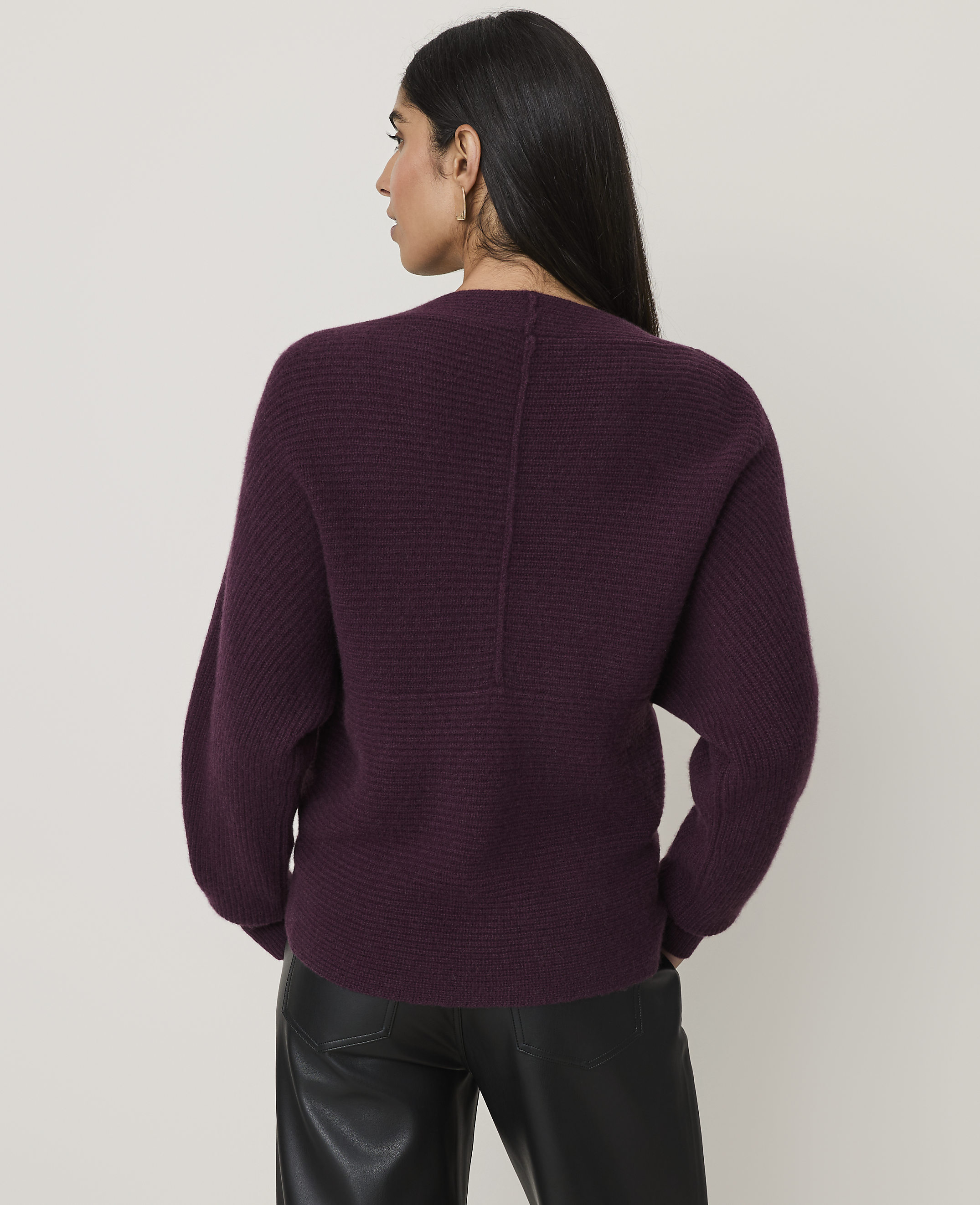 Ribbed Cashmere Crossover Sweater - thumbnail 3