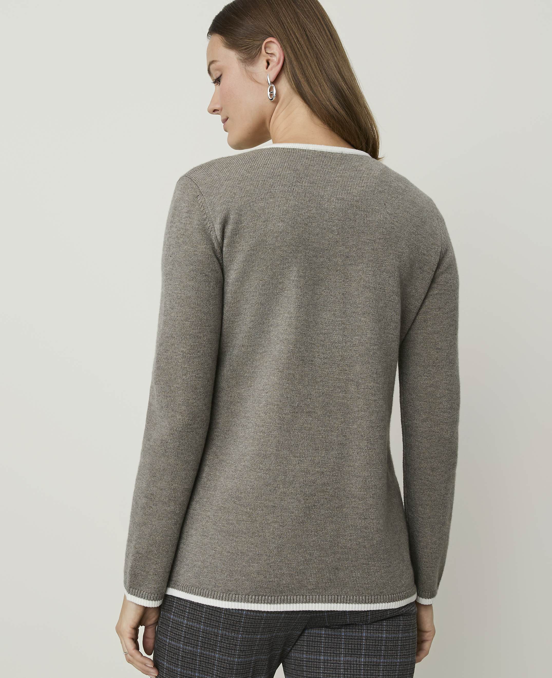 Contrast Trim Longline Cardigan - thumbnail 3