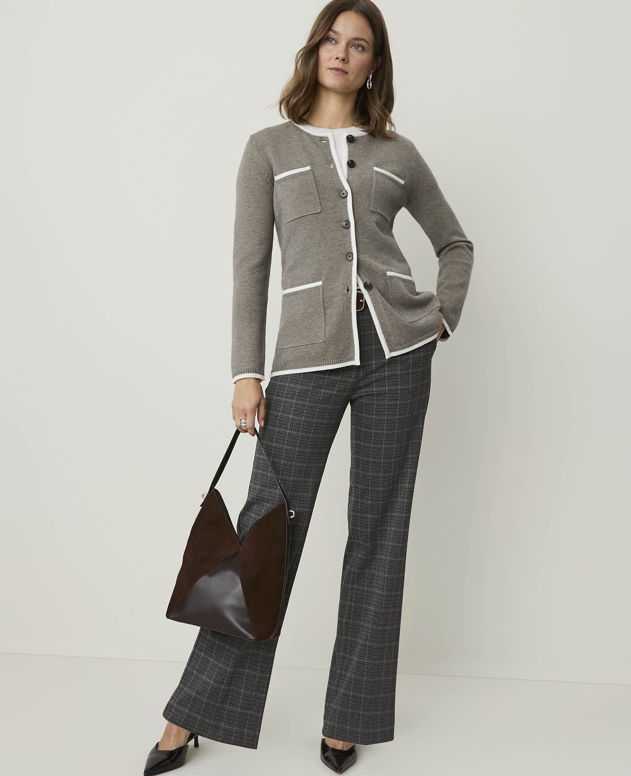 Contrast Trim Longline Cardigan - thumbnail 4