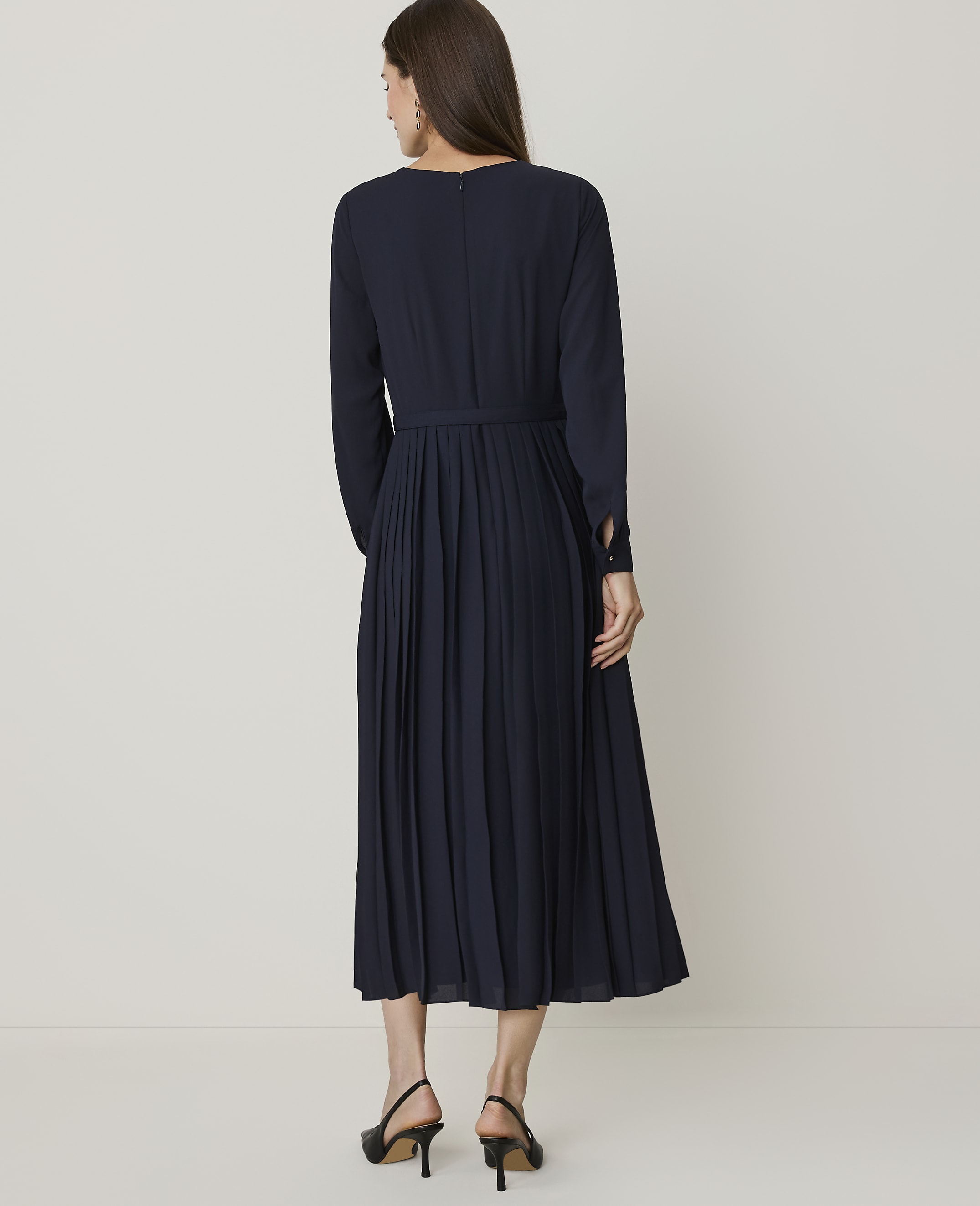 Pleated Flare Midi Dress - thumbnail 3