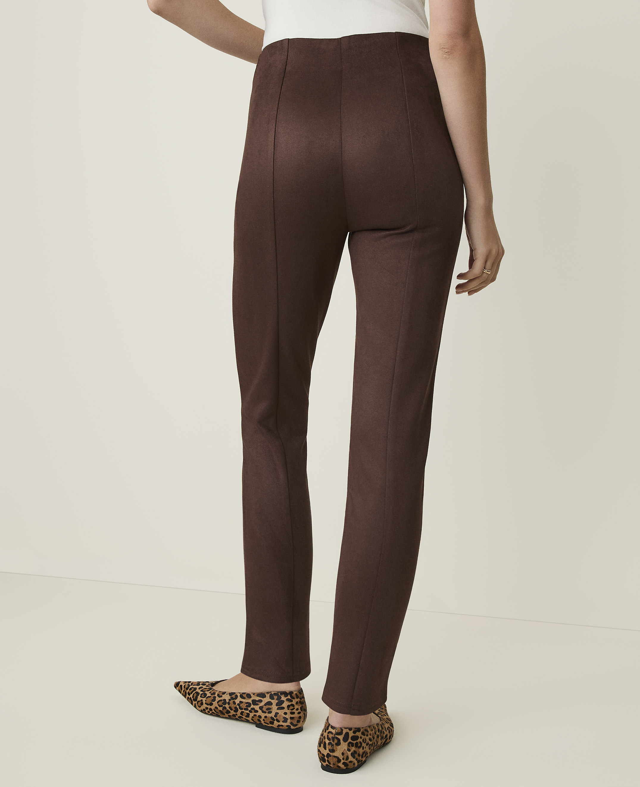 Weekend Seamed Side Zip Legging in Faux Suede - thumbnail 4