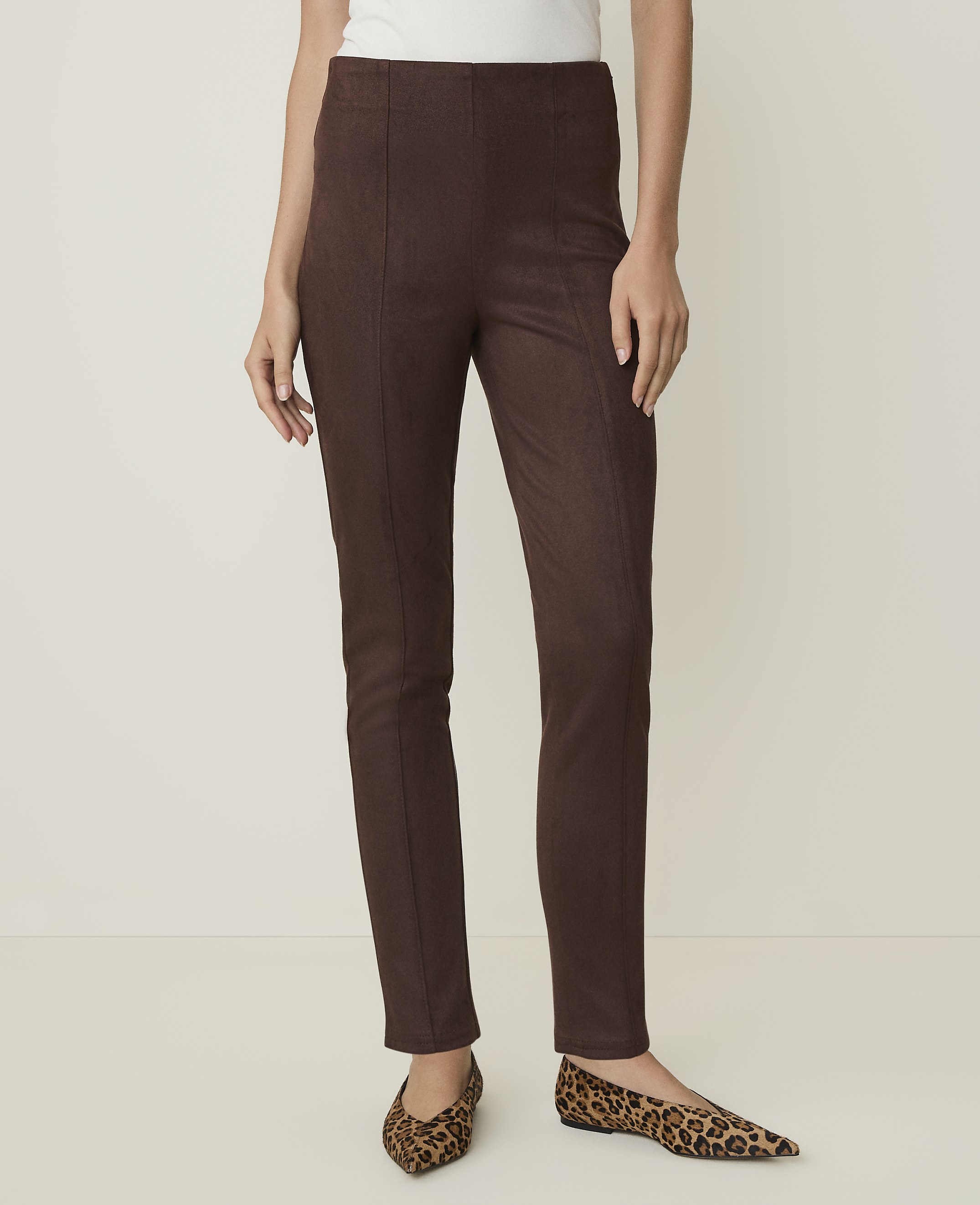 Weekend Seamed Side Zip Legging in Faux Suede - thumbnail 3