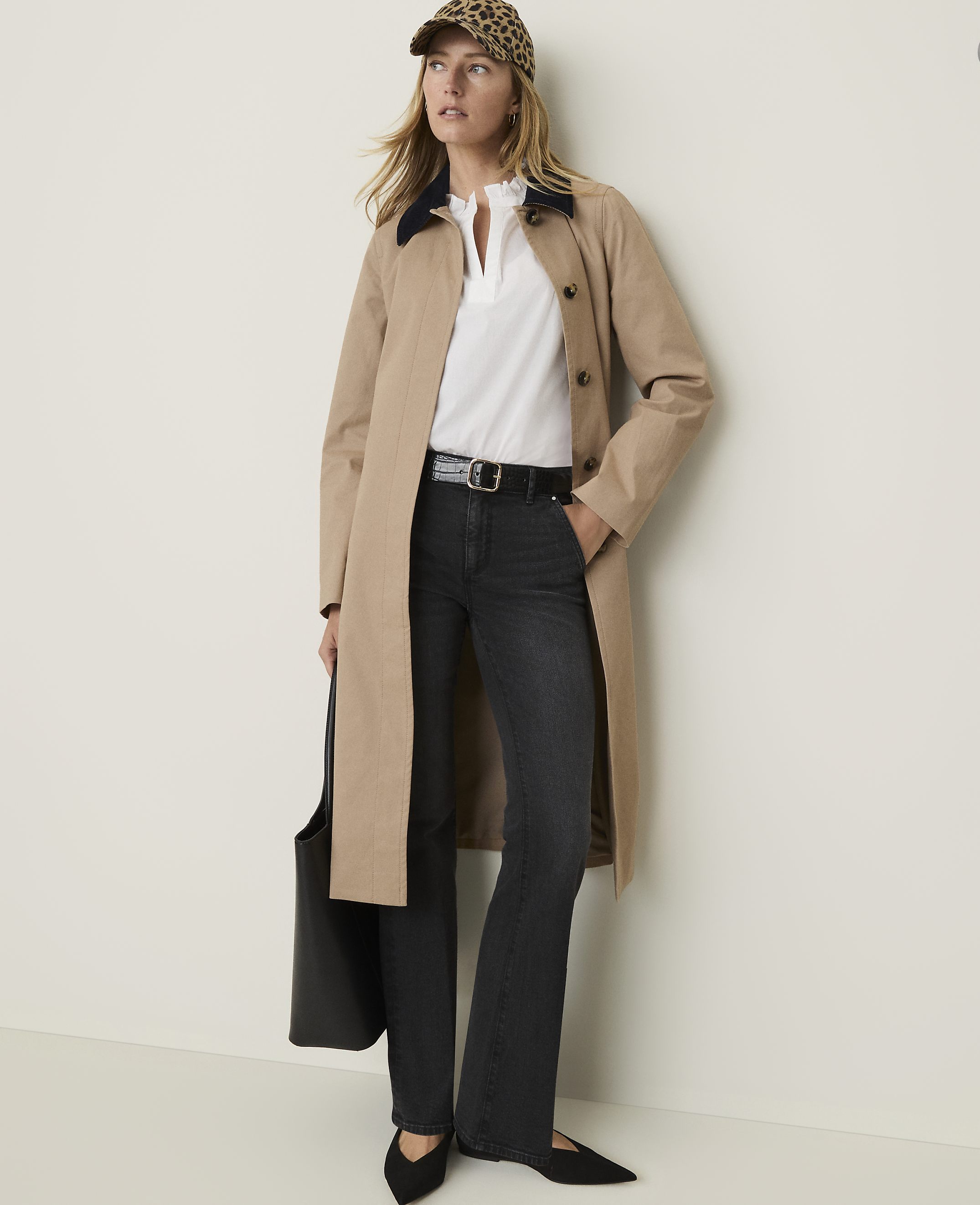Weekend Corduroy Collar Belted Coat - thumbnail 4