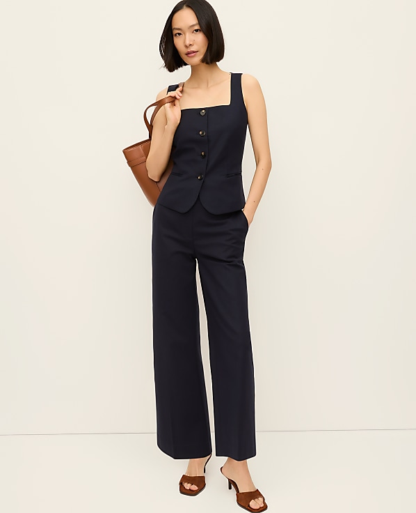 The Petite High Rise Everyday Ankle Pant in Doubleweave