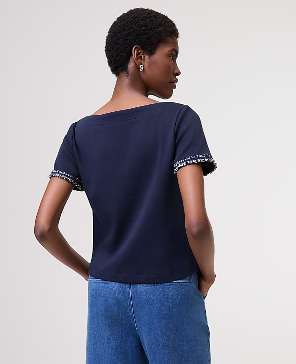 Denim Trim Top