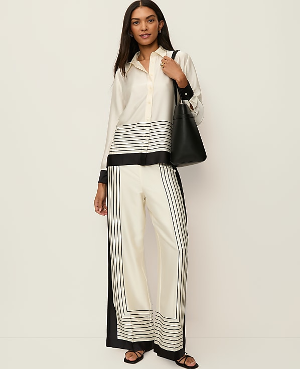 The Pleated Satin Wide-Leg Pant