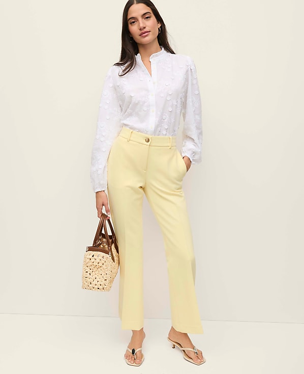 Embroidered Ruffle Collar Shirt