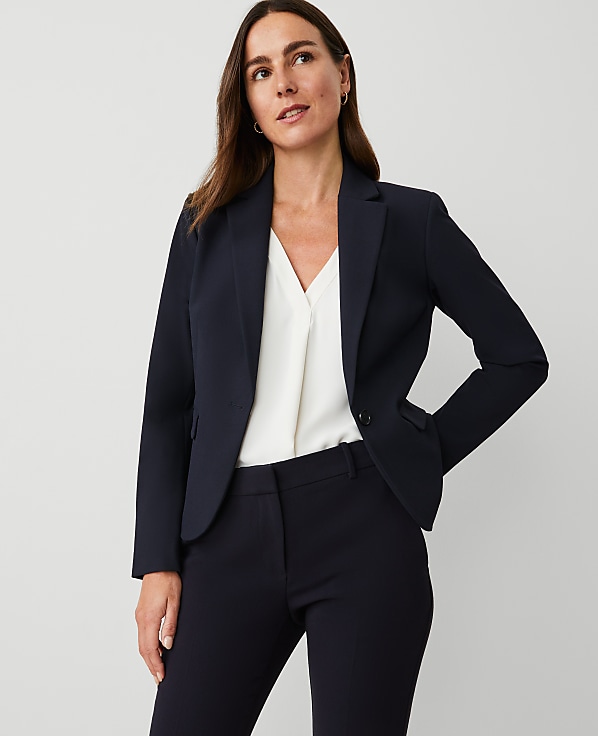 The Tall Notched Single Button Blazer in Seasonless Stretch
