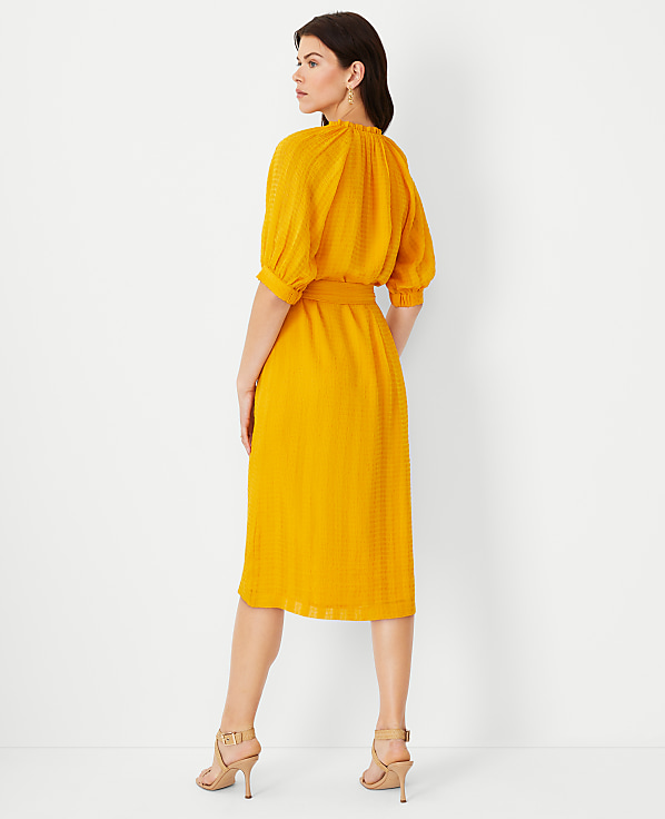 Puff Sleeve Belted Shirtdress