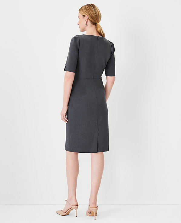 The Elbow Sleeve Square Neck Dress in Seasonless Stretch