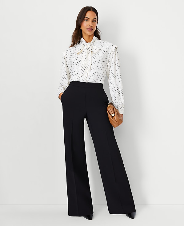 The Petite Wide-Leg Pant in Fluid Crepe