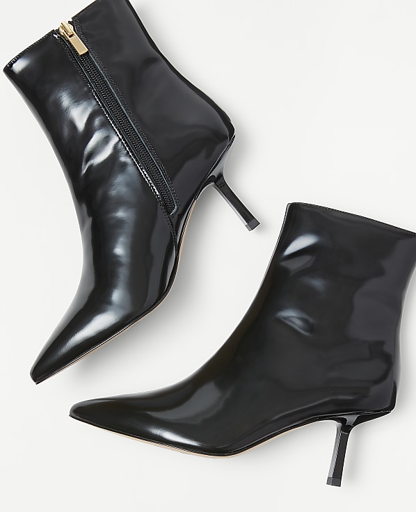 Sculptural Heel Box Leather Booties