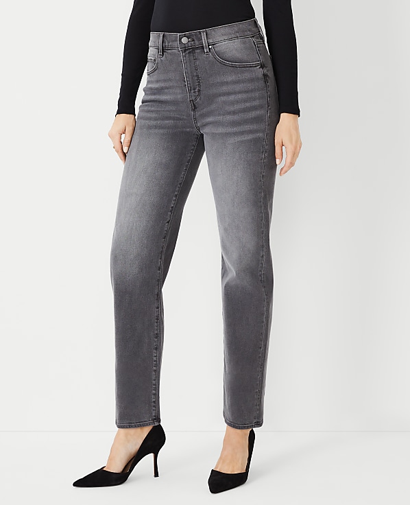 High Rise Straight Jeans in Vintage Grey Wash