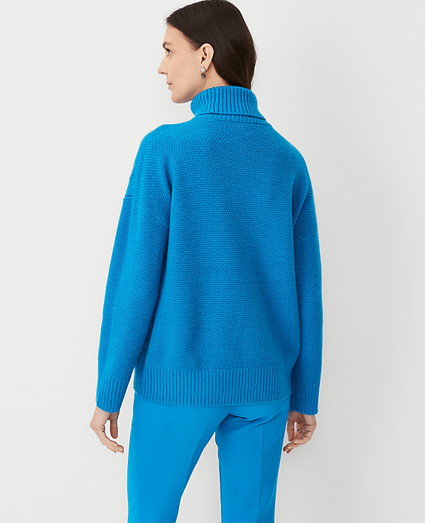 Mixed Cable Turtleneck Sweater