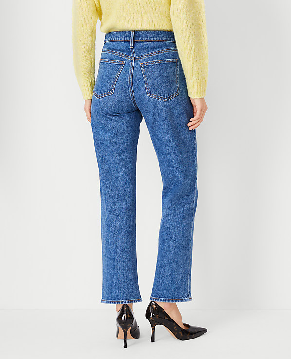 High Rise Straight Jeans in Vintage Mid Indigo Wash - Curvy Fit