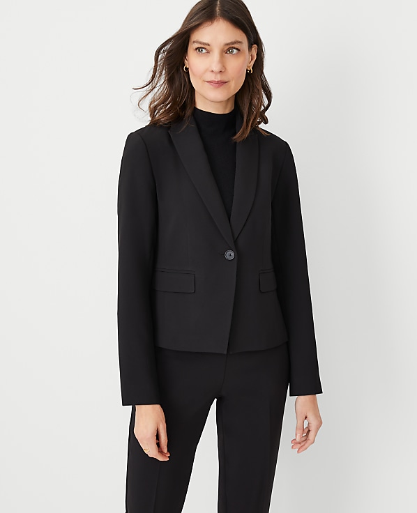 The Petite Shorter Single Button Blazer in Fluid Crepe