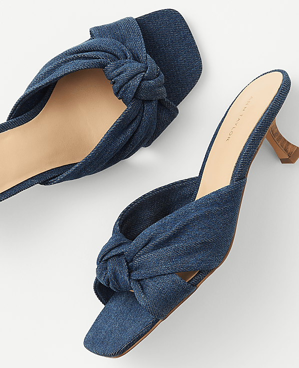 Knotted Denim Sandals