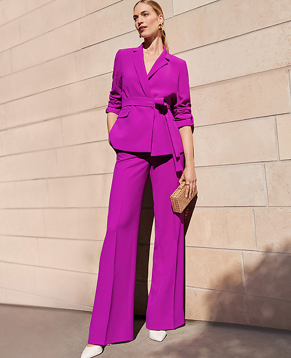 The Petite Wide Leg Pant in Crepe