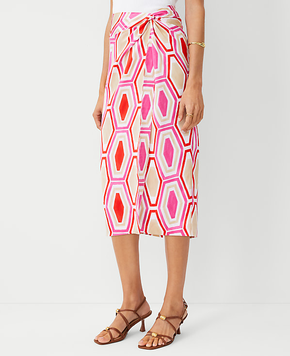 Petite Geo Knot Wrap Pencil Skirt