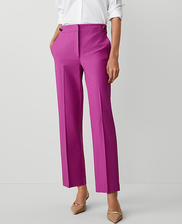 The Petite Button Pencil Pant in Twill