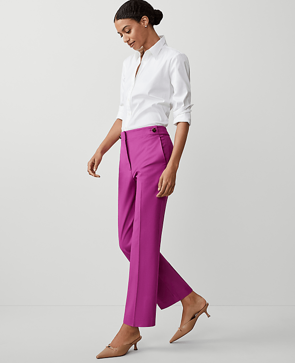The Petite Button Pencil Pant in Twill