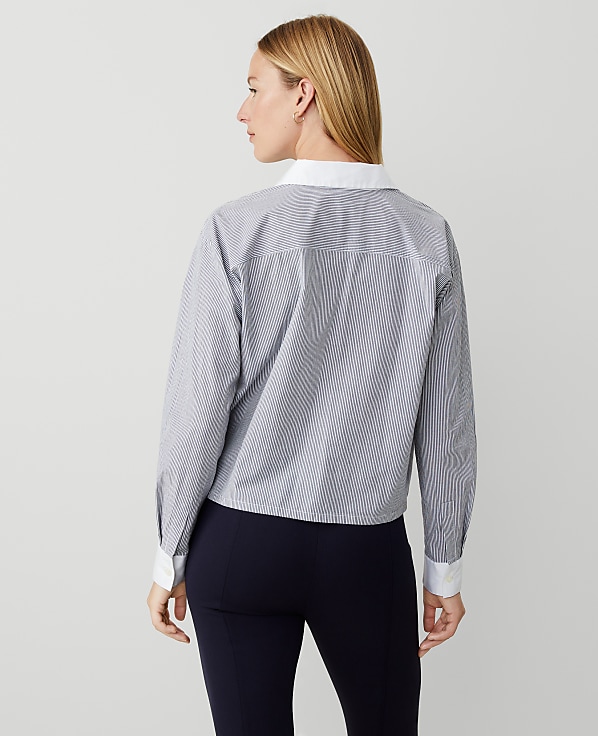 Weekend Collection Striped Cotton Blend Shirt