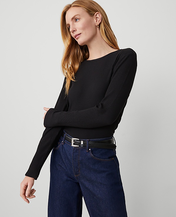 Weekend Collection Long Sleeve Crew Neck Top