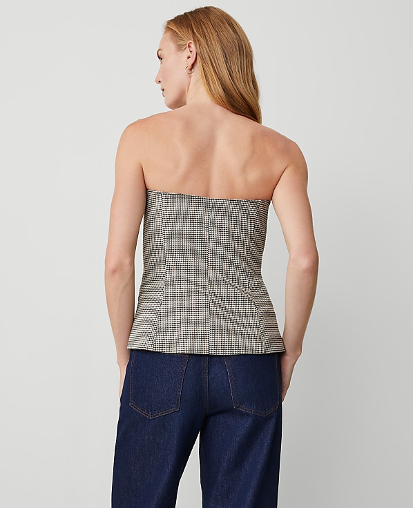 Petite Houndstooth Strapless Vest