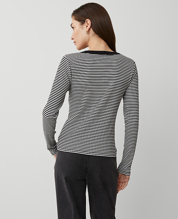 Stripe Button Knit Jacket