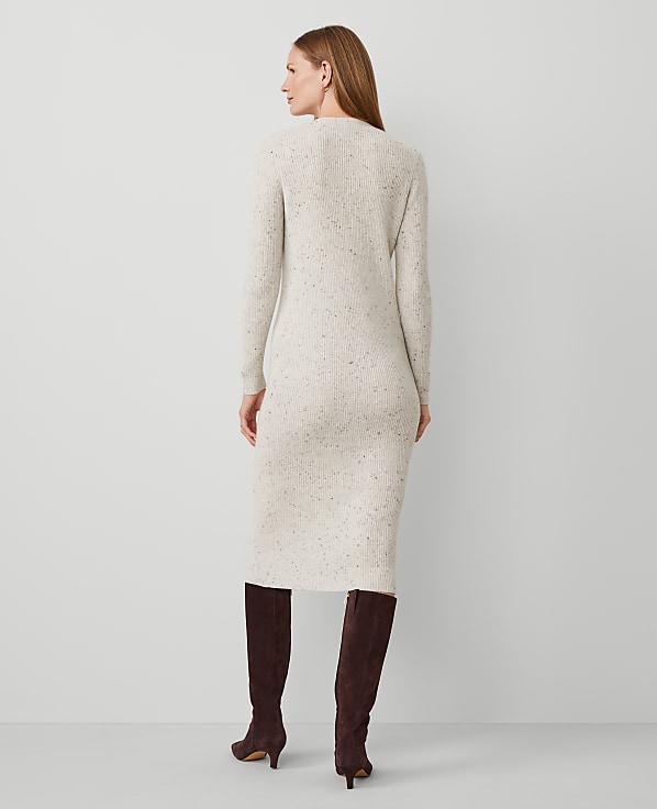 Cashmere Ribbed Cardigan Dress