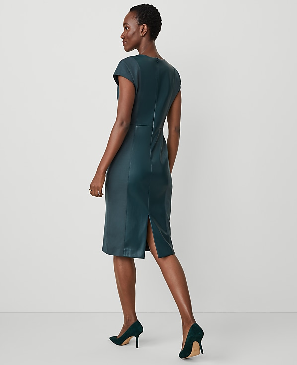 Faux Leather Mixed Media Dress