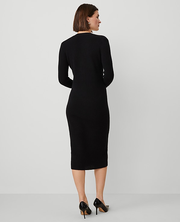 Cashmere Ribbed Cardigan Dress